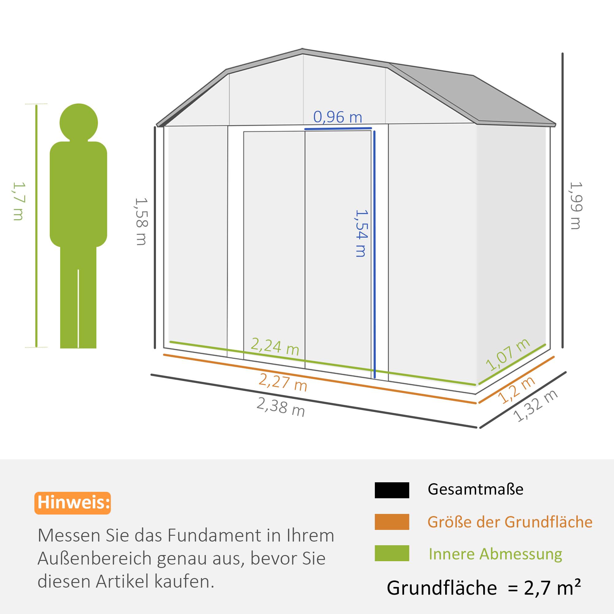 ComfortXL - Abri de jardin acier galvanisé extérieur stockage outils 2,7m² gris foncé - ComfortXL Outdoor Living - Image 3