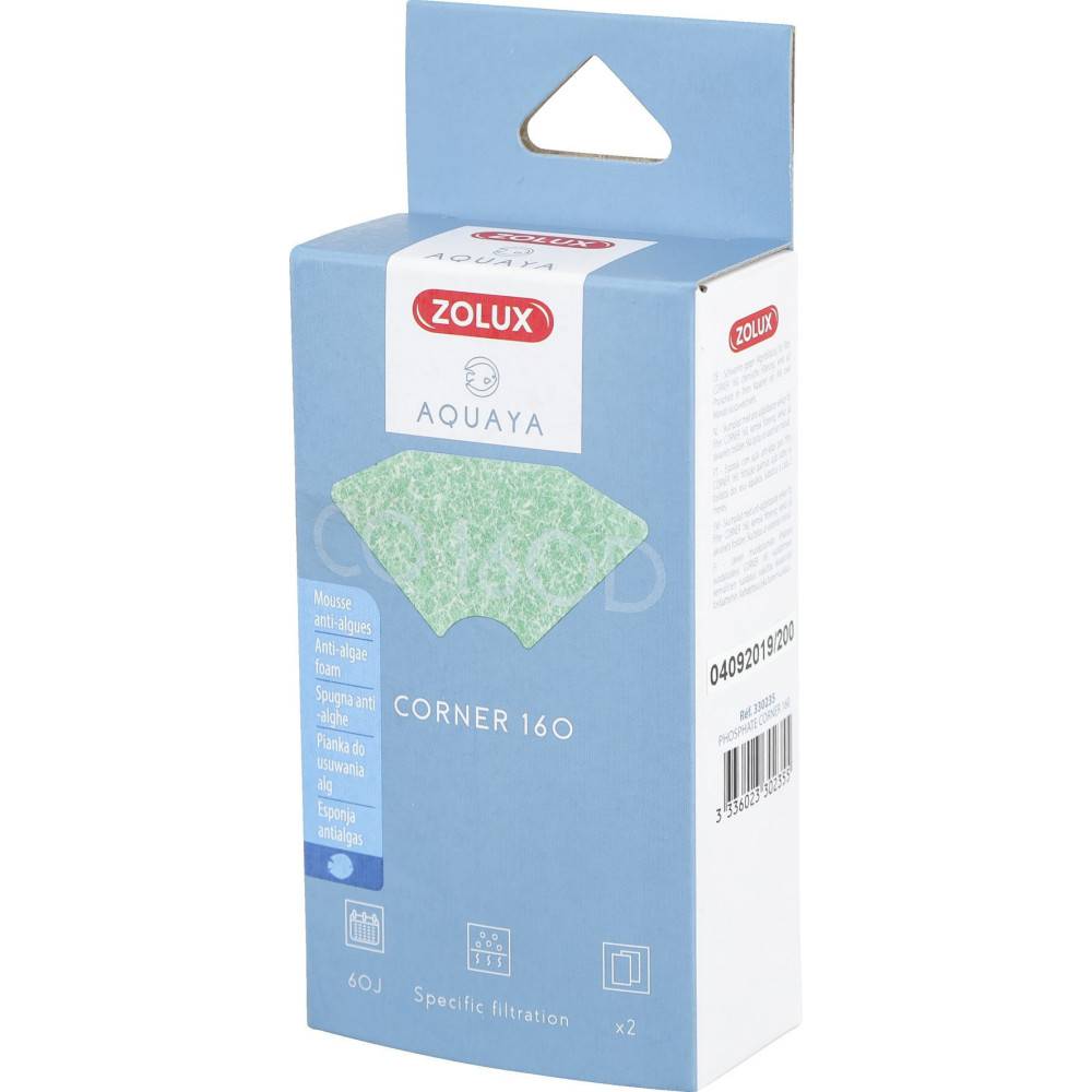 Zolux - Filtre pour pompe corner 160, filtre CO 160 D mousse anti-algues x 2. pour aquarium. - Imagen 2