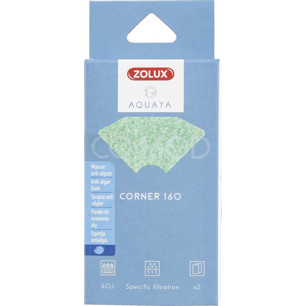 Zolux - Filtre pour pompe corner 160, filtre CO 160 D mousse anti-algues x 2. pour aquarium. - Imagen 1