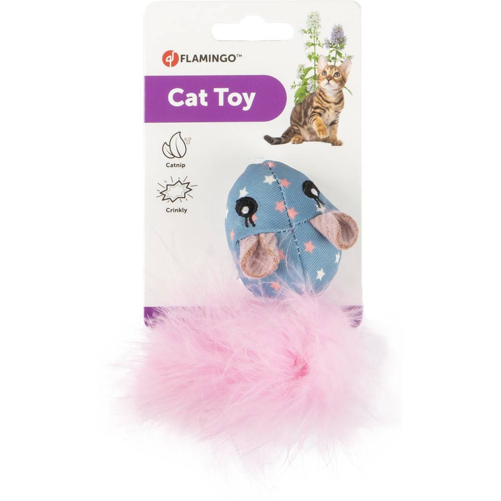 Souris rose WINNY. taille 6 x 14  x 3 cm. Jouet pour chat. - Imagen 3