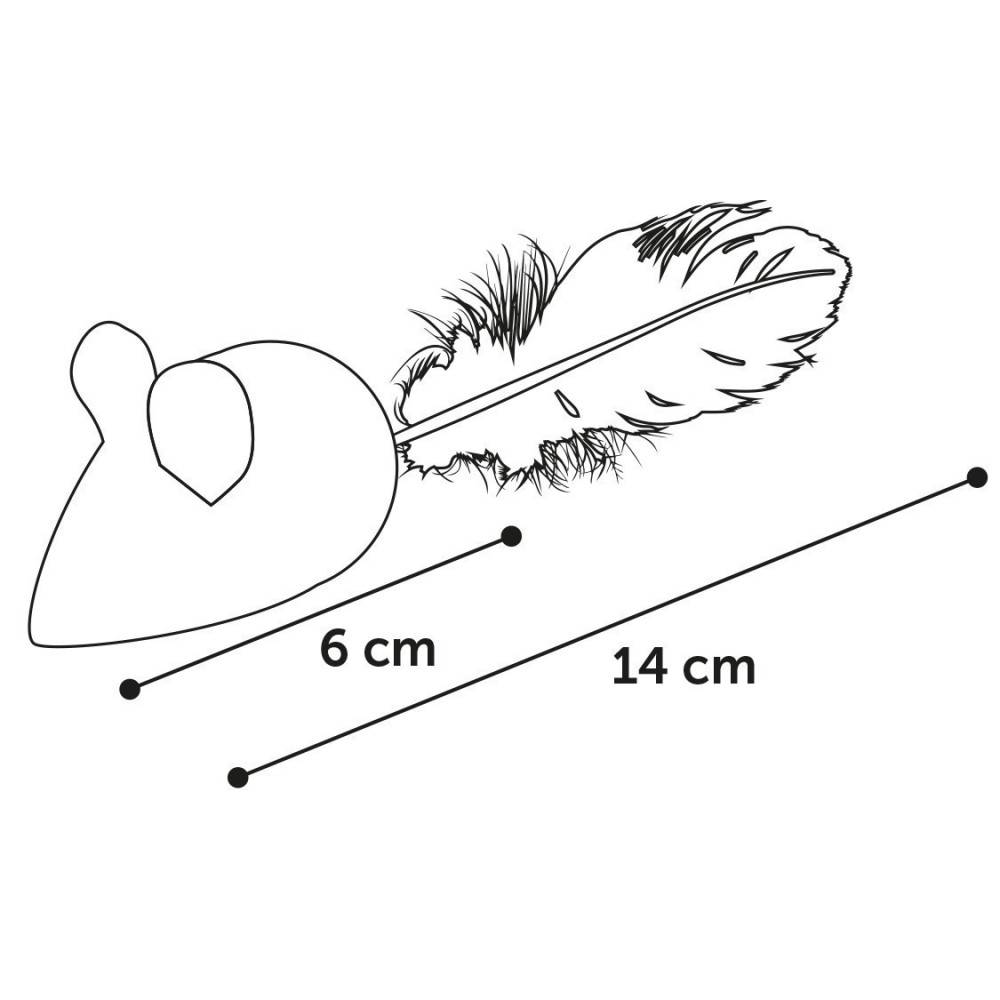 Souris rose WINNY. taille 6 x 14 x 3 cm. Jouet pour chat. - Imagen 2