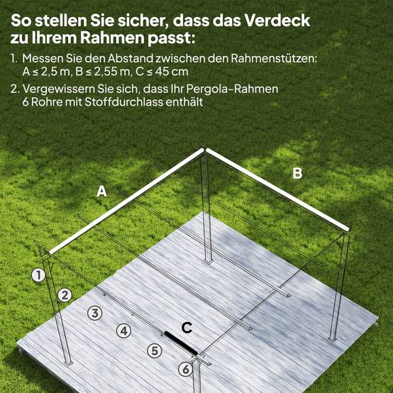 Toile de rechange pour pergola rétractable polyester toit anti-UV 250x255cm Blanc crème - ComfortXL Outdoor Living - Image 6