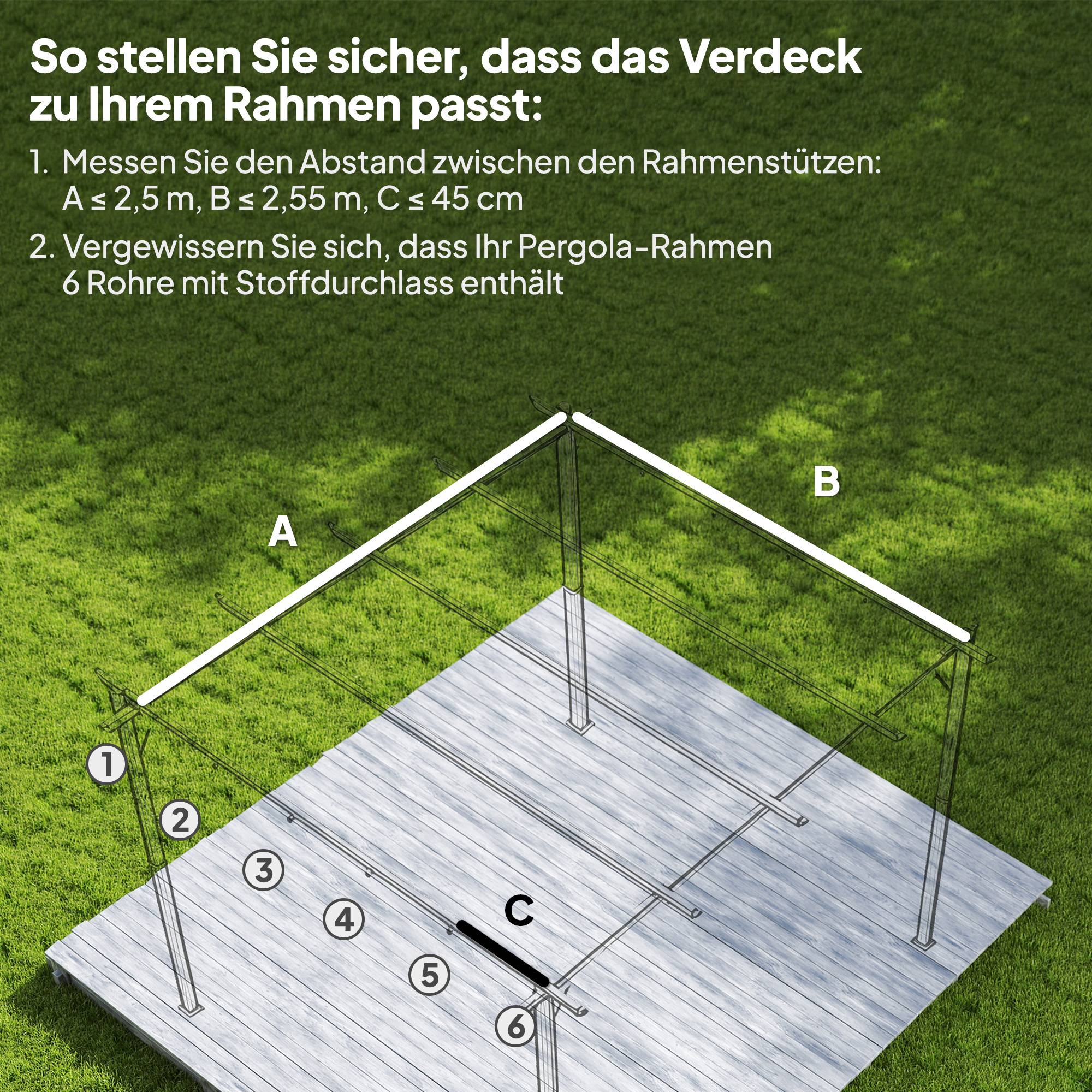 Toile de rechange pour pergola rétractable polyester toit anti-UV 250x255cm Blanc crème - ComfortXL Outdoor Living - Image 6