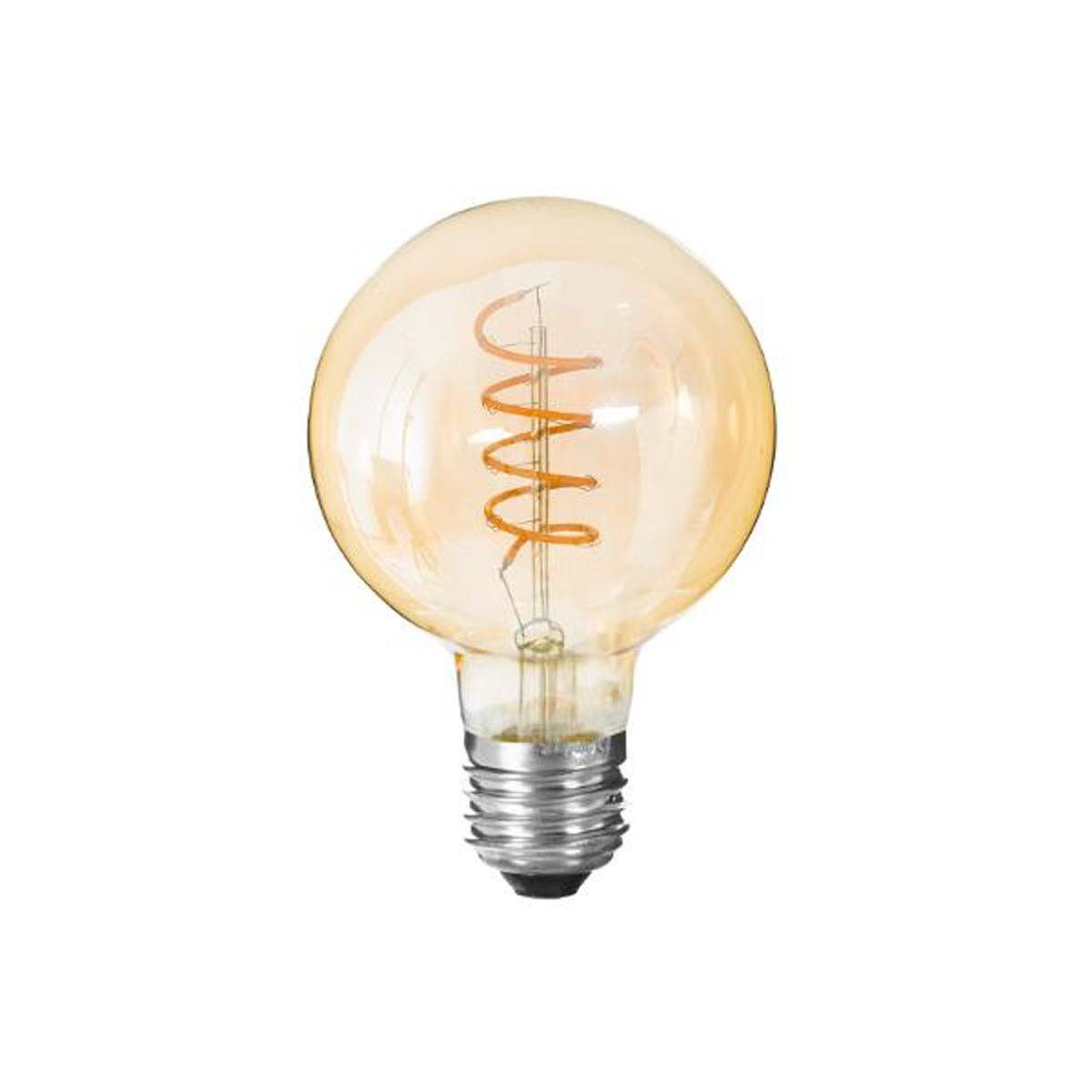 Ampoule À Led Torsadée "Ronde" 14cm Ambre - Image 1