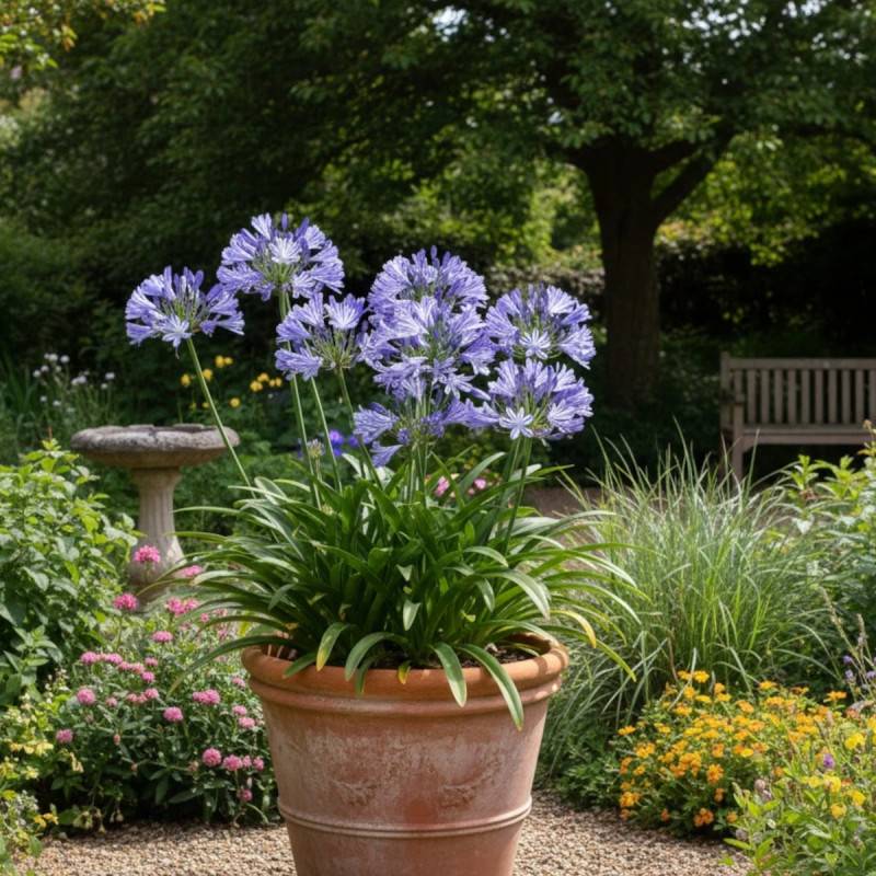Agapanthe Charlotte® à fleurs Bleue/ - feuillage Semi-Persistant - Godet - 5/20 cm - Imagen 1