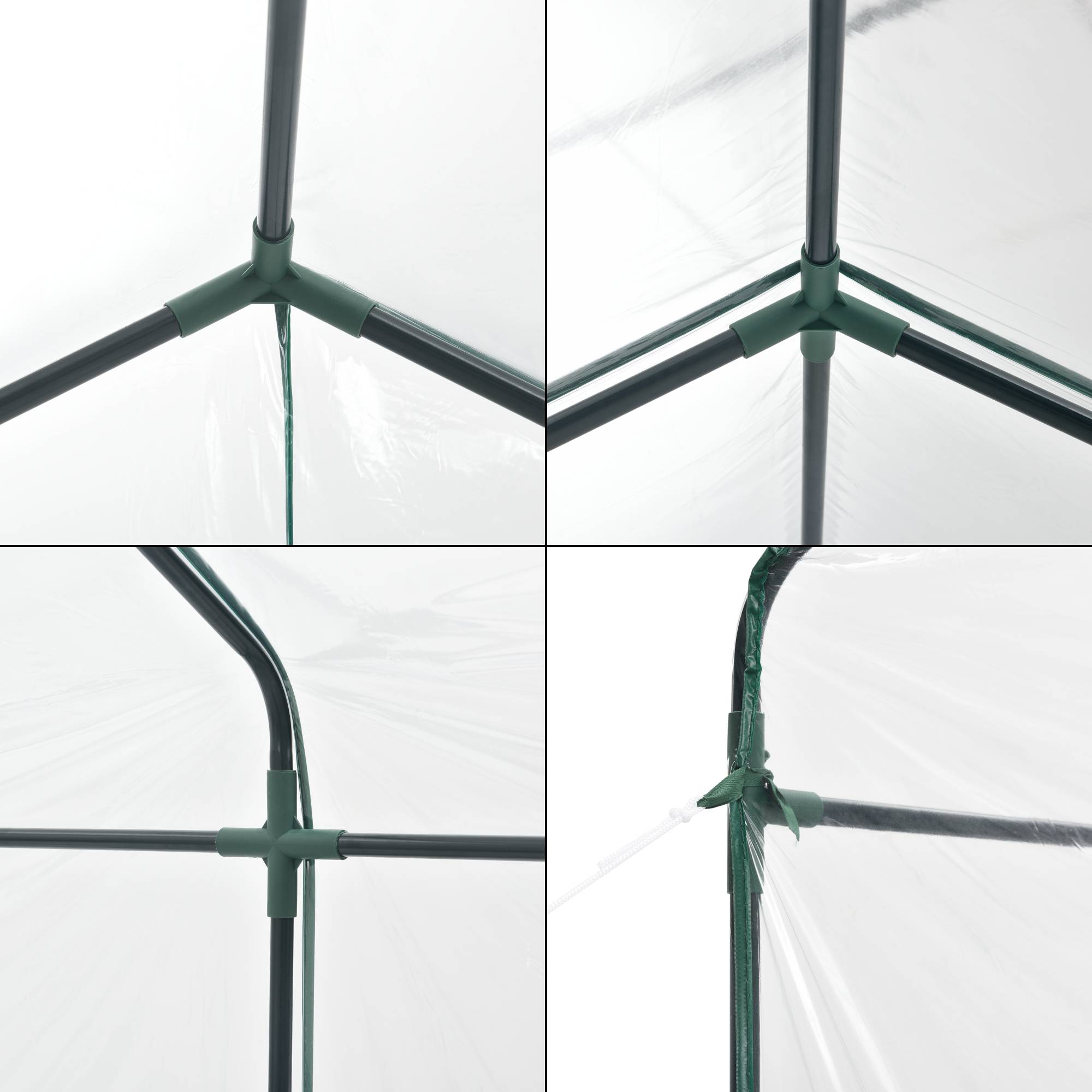 Serre de jardin Grünau en acier et PVC avec étagères intégrées 200 x 200 x 220 cm [en.casa] - Imagen 7