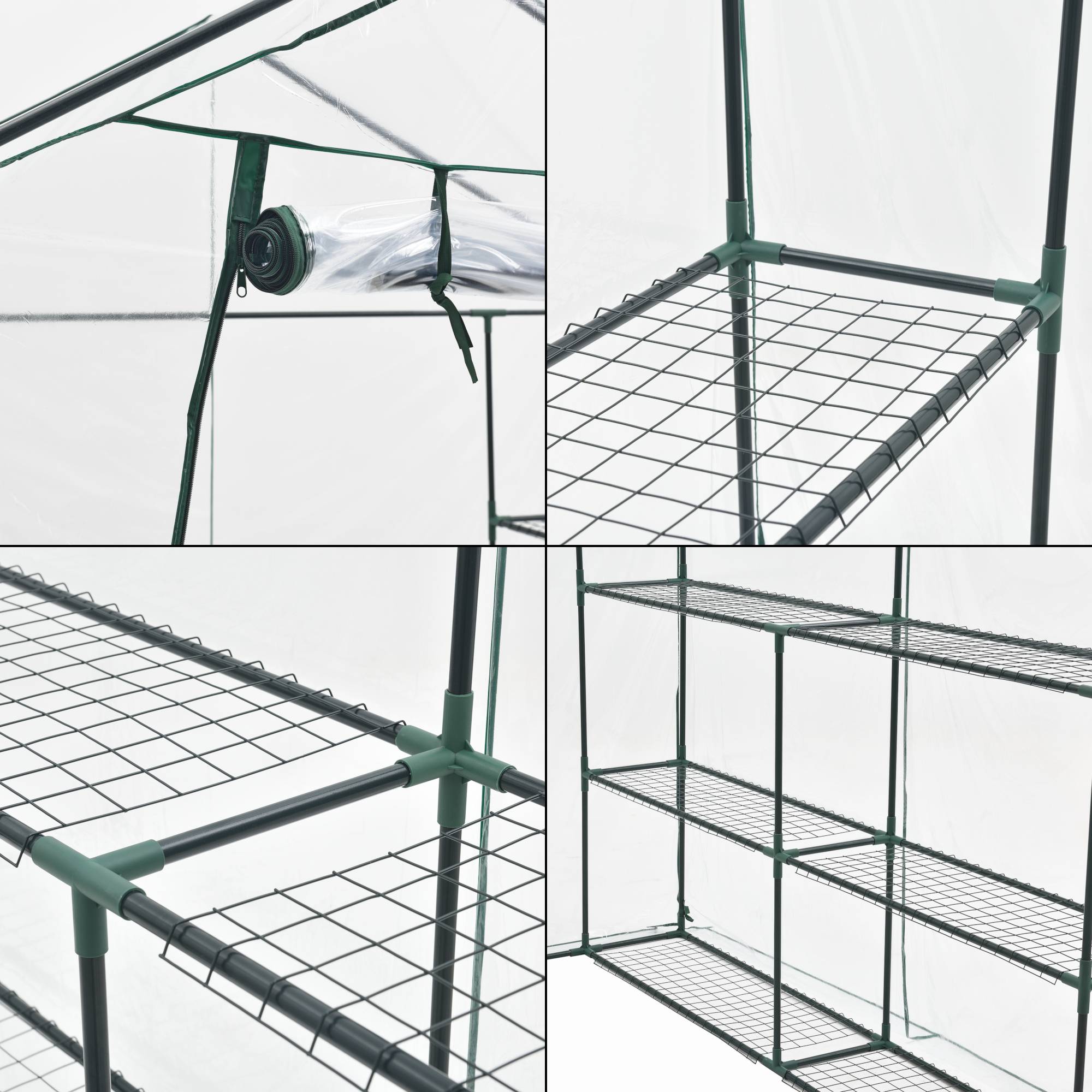 Serre de jardin Grünau en acier et PVC avec étagères intégrées 200 x 200 x 220 cm [en.casa] - Imagen 6