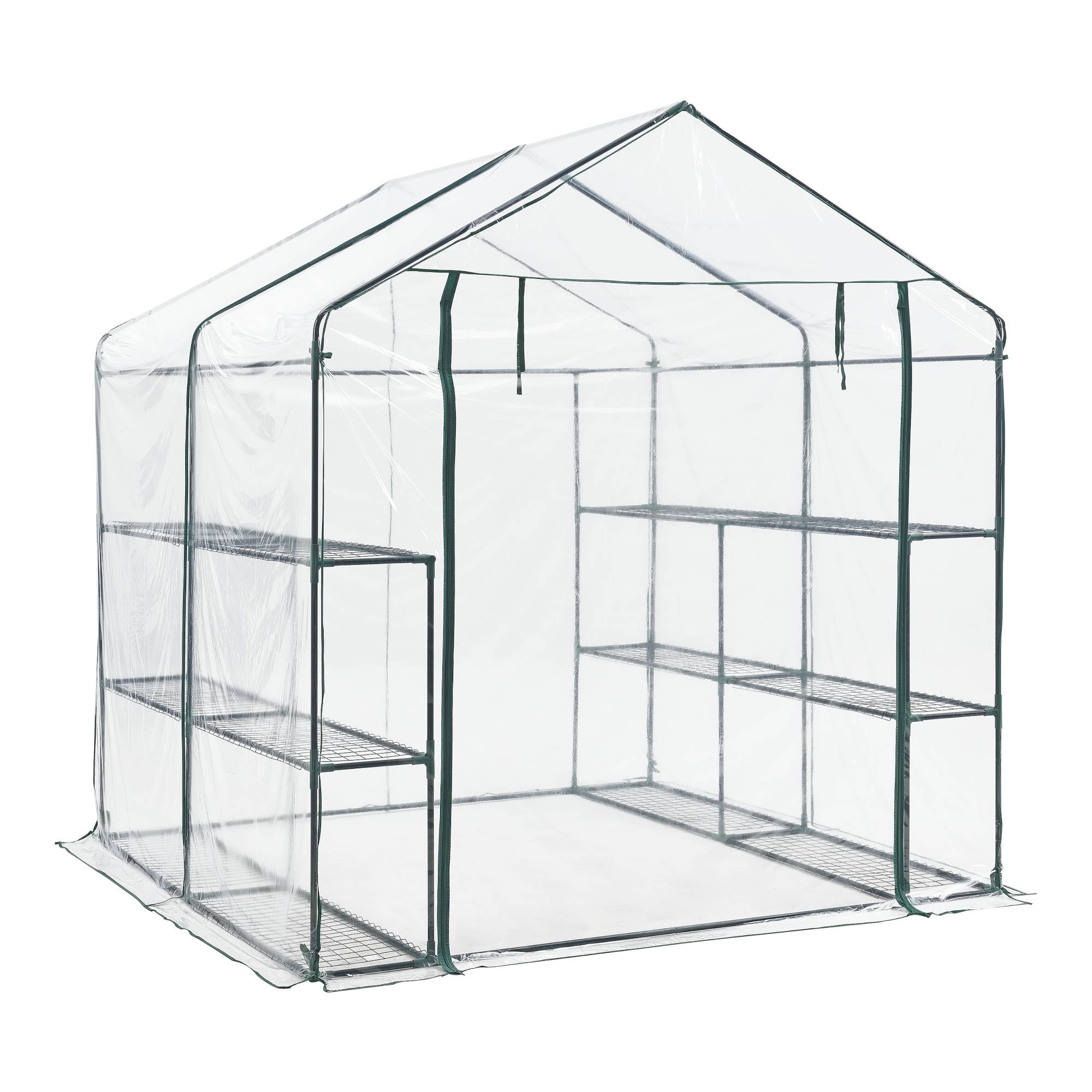 Serre de jardin Grünau en acier et PVC avec étagères intégrées 200 x 200 x 220 cm [en.casa] - Imagen 3