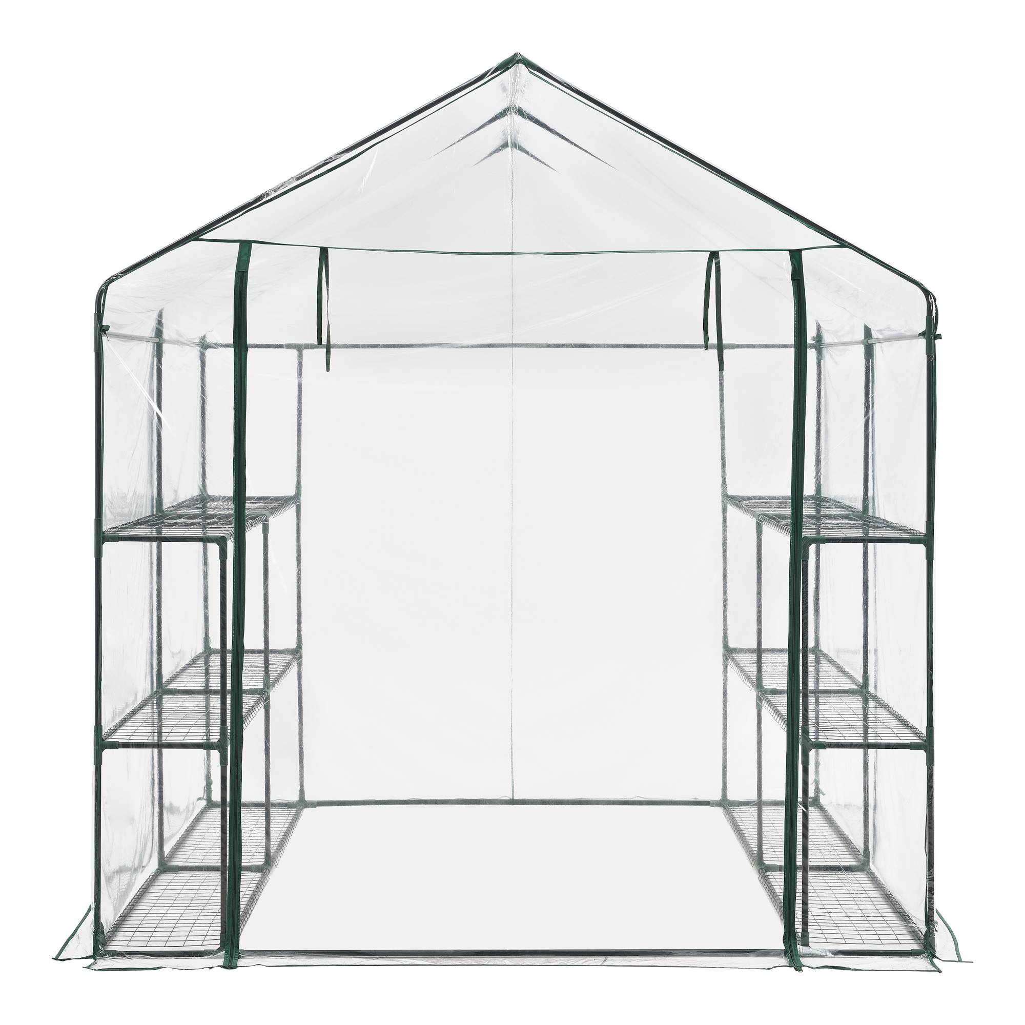 Serre de jardin Grünau en acier et PVC avec étagères intégrées 200 x 200 x 220 cm [en.casa] - Imagen 5