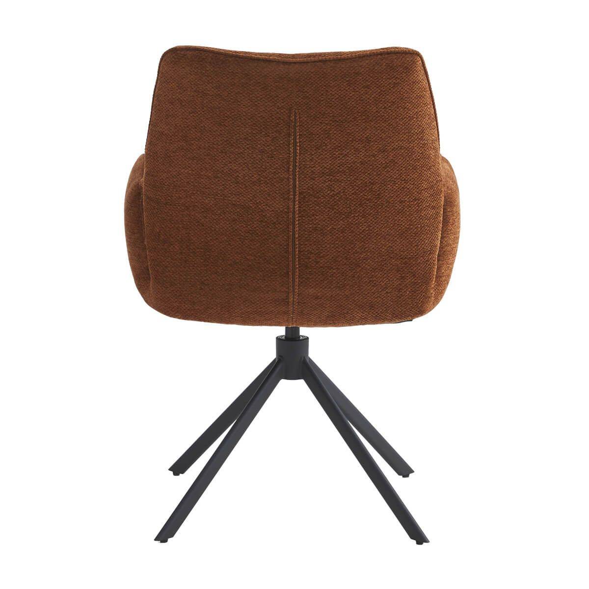 Lot de 2 Fauteuils de table Pivotants Tissu Coloris Terracotta - CARLOTTA - Image 5