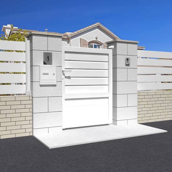 Intersun - Portillon mixte L 1000 x H 1745 mm (Blanc) - INTERSUN - Imagen 2