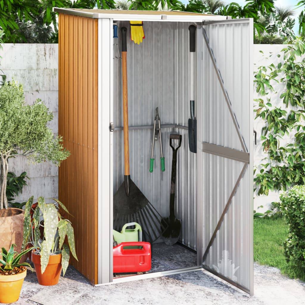 Vidaxl - Abri de jardin marron 118,5 x 97 x 209,5 cm Acier galvanisé vidaXL 150902 - Image 1