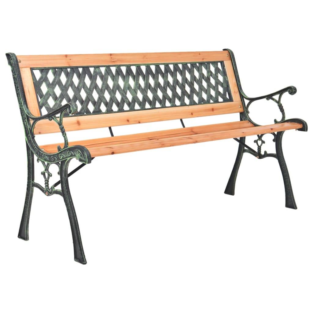 Vidaxl - Banc de jardin 116 cm Fonte et bois massif de sapin vidaXL 319571 - Image 1