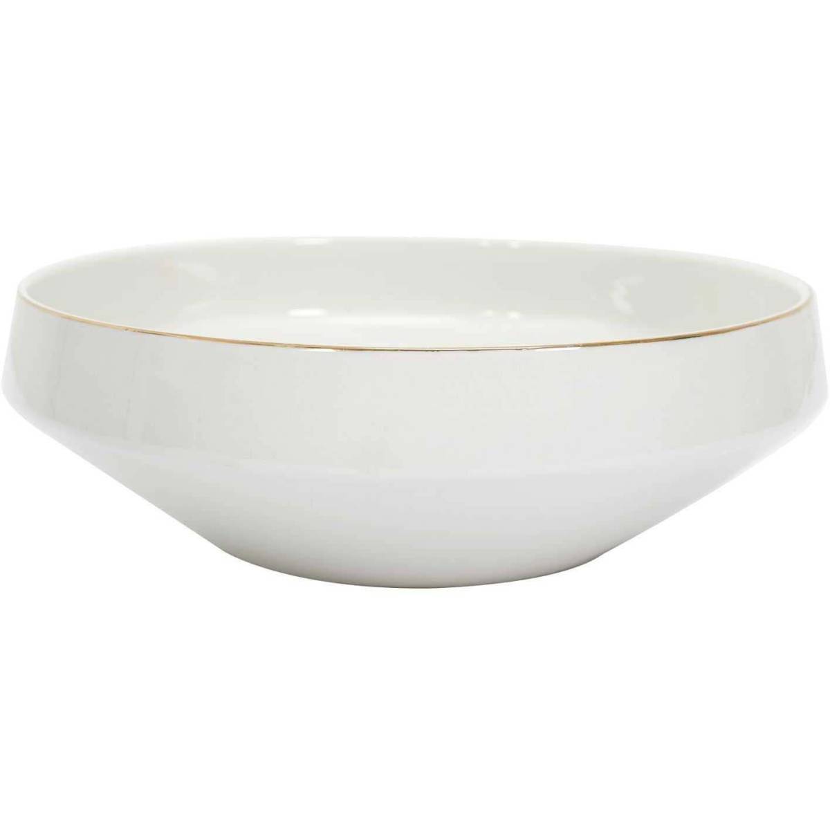 The Home Deco Factory - Saladier en porcelaine liseré doré 25 cm - Imagen 1