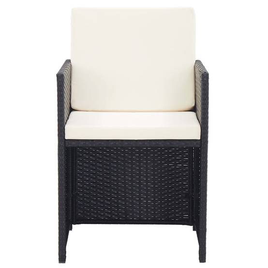 Helloshop26 - Salon de jardin meuble d'extérieur ensemble de mobilier 15 pièces avec coussins résine tressée noir - Imagen 7