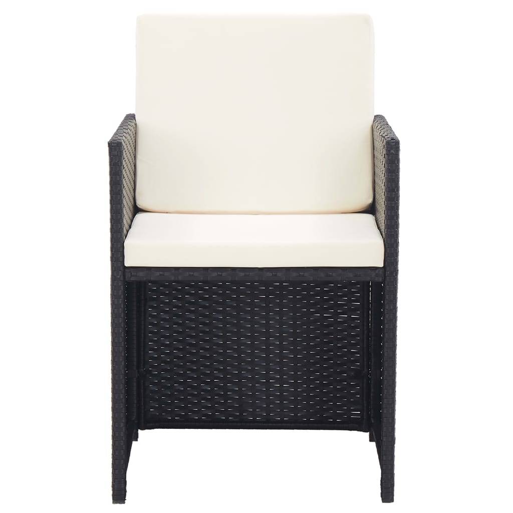 Helloshop26 - Salon de jardin meuble d'extérieur ensemble de mobilier 15 pièces avec coussins résine tressée noir - Imagen 7