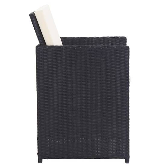 Helloshop26 - Salon de jardin meuble d'extérieur ensemble de mobilier 15 pièces avec coussins résine tressée noir - Imagen 8