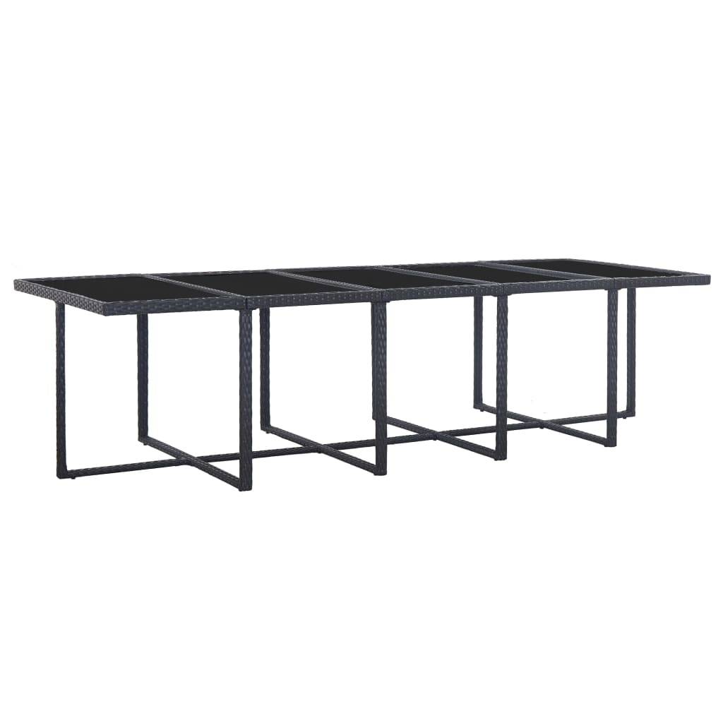 Helloshop26 - Salon de jardin meuble d'extérieur ensemble de mobilier 15 pièces avec coussins résine tressée noir - Imagen 5