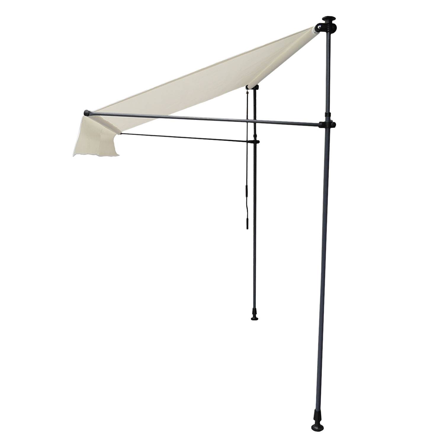 Store banne pour balcon CHENE 2 × 1,2m - Toile beige et structure grise - HAPPY GARDEN - Imagen 8