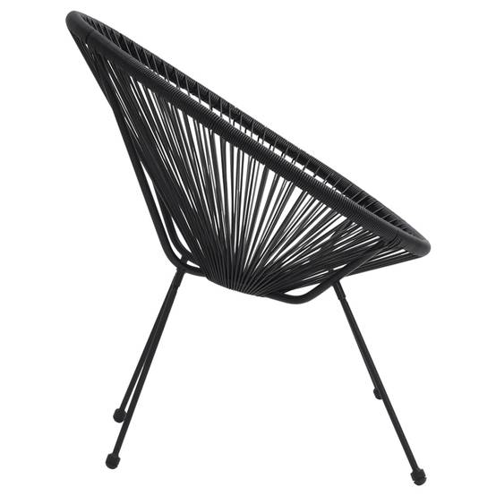 Salon de Jardin 3p Rotin PVC Rond Table Ronde Ø70cm Extérieur Noir – ComfortXL Outdoor Living - Image 7