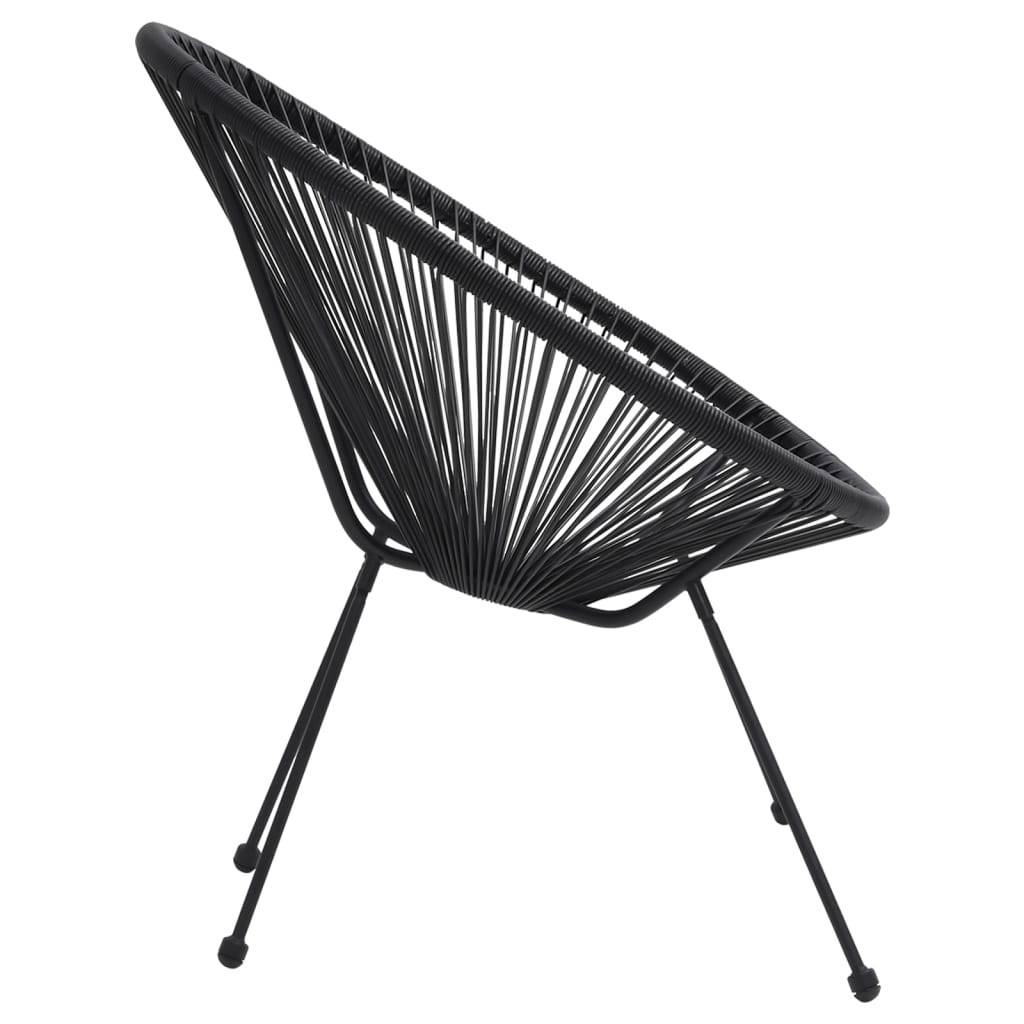 Salon de Jardin 3p Rotin PVC Rond Table Ronde Ø70cm Extérieur Noir – ComfortXL Outdoor Living - Image 7