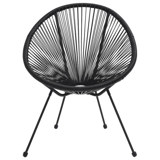Salon de Jardin 3p Rotin PVC Rond Table Ronde Ø70cm Extérieur Noir – ComfortXL Outdoor Living - Image 6