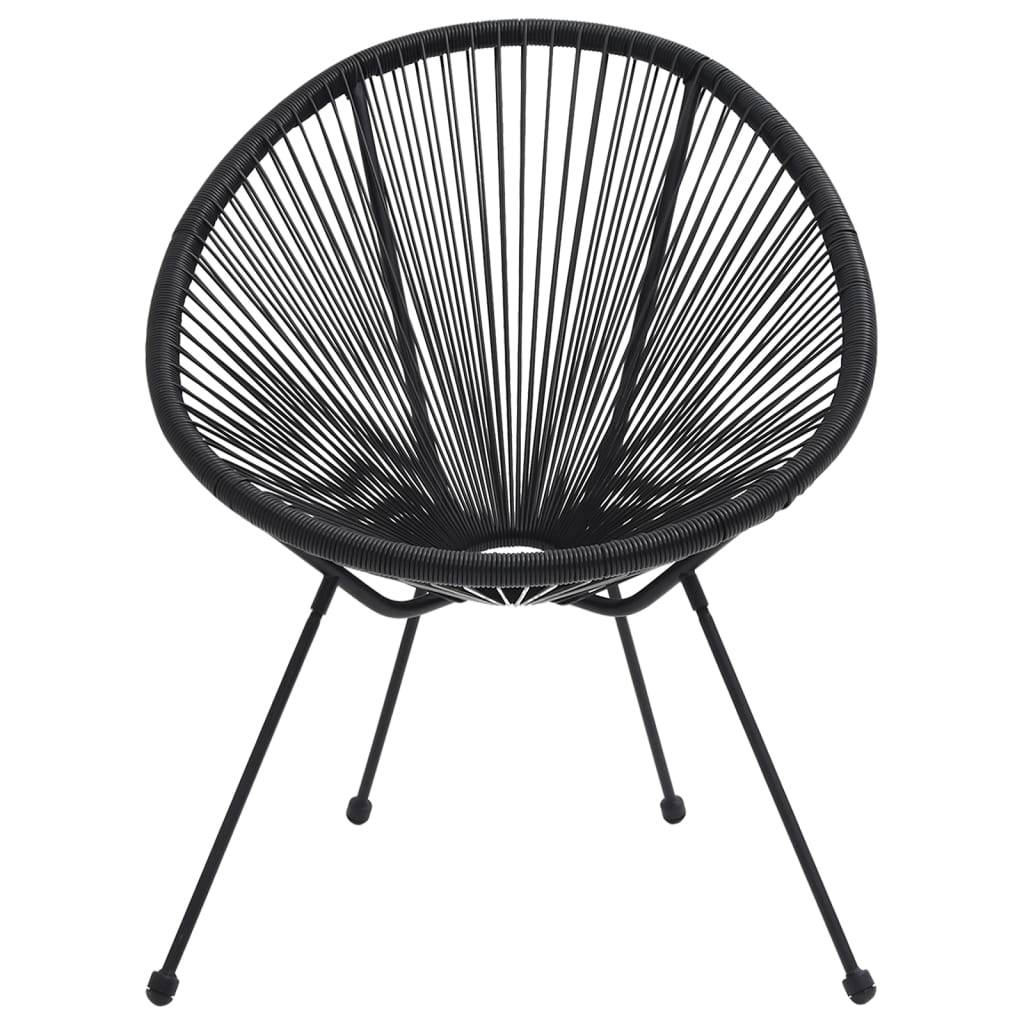 Salon de Jardin 3p Rotin PVC Rond Table Ronde Ø70cm Extérieur Noir – ComfortXL Outdoor Living - Image 6
