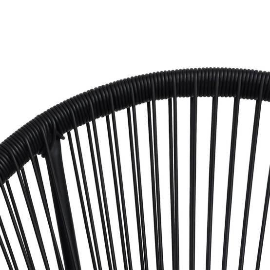Salon de Jardin 3p Rotin PVC Rond Table Ronde Ø70cm Extérieur Noir – ComfortXL Outdoor Living - Image 8