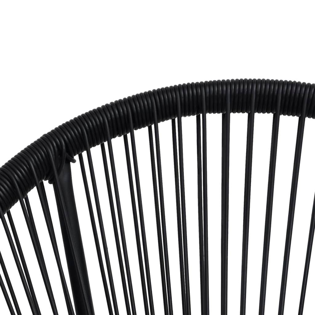 Salon de Jardin 3p Rotin PVC Rond Table Ronde Ø70cm Extérieur Noir – ComfortXL Outdoor Living - Image 8