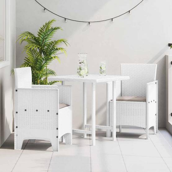 Lot De 2 Chaises De Jardin - Fauteuils De Jardin Blanc 53 x 49 x 85 cm PP - Image 2