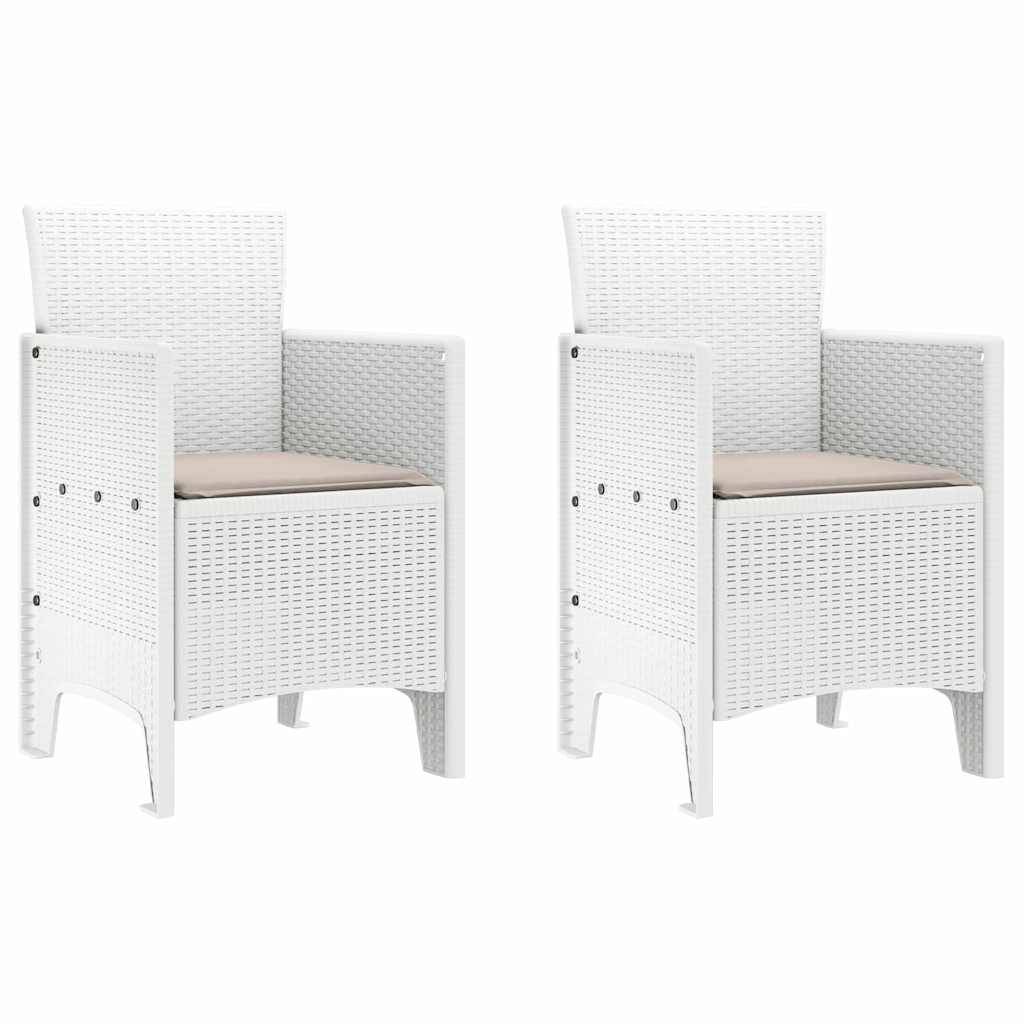 Lot De 2 Chaises De Jardin - Fauteuils De Jardin Blanc 53 x 49 x 85 cm PP
