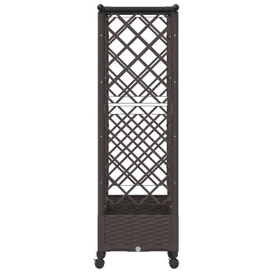 ComfortXL - Lit surélevé avec treillis toit polypropylène patio terrasse marron 164x40x127cm - ComfortXL Outdoor Living - Image 5