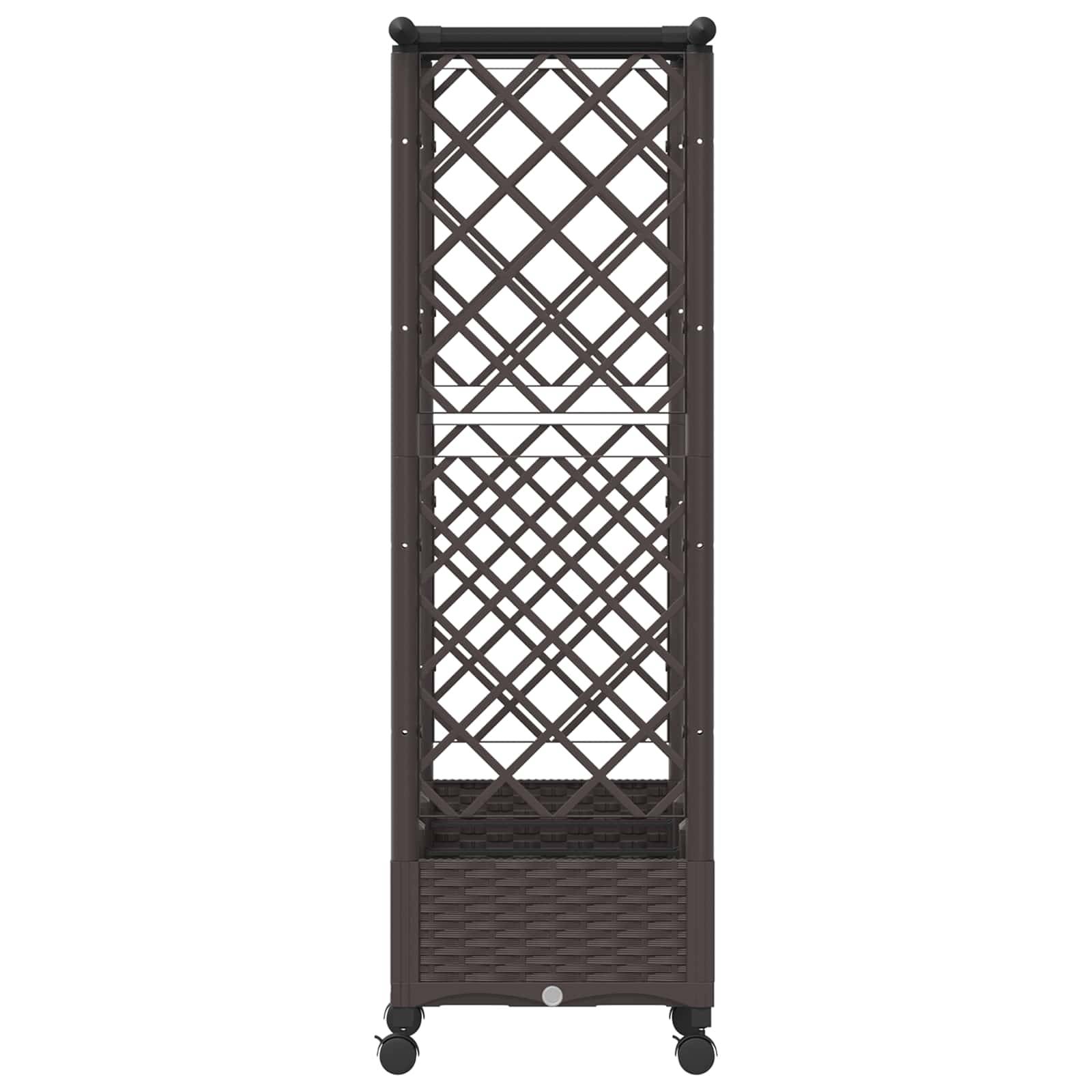 ComfortXL - Lit surélevé avec treillis toit polypropylène patio terrasse marron 164x40x127cm - ComfortXL Outdoor Living - Image 5