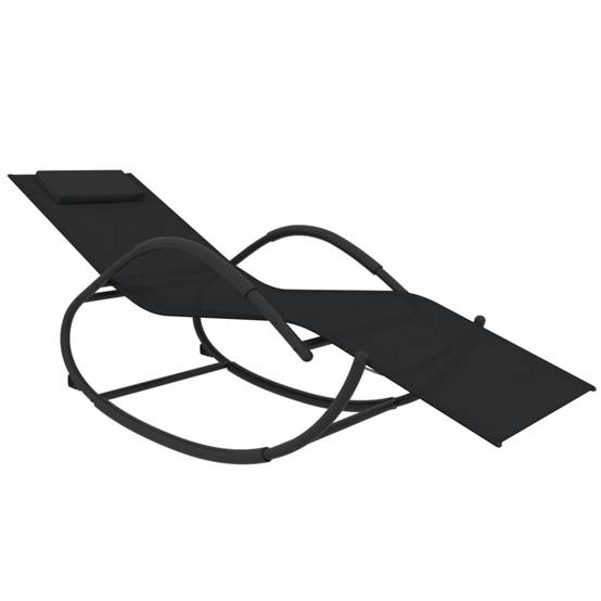 Maison Chic - Lot de 2 Transats à bascule, Bain de soleil Noir Acier et textilène - Meuble Pro - Imagen 3