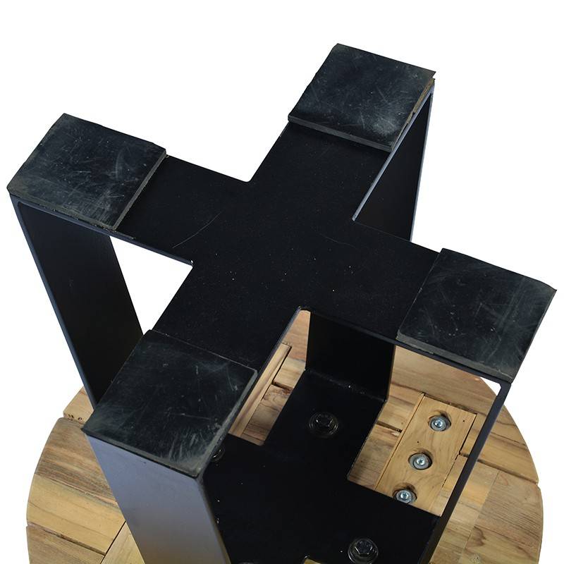 Table basse métal anthracite et teck recyclé D 40 cm Orsay - Gecko Jardin - Imagen 5