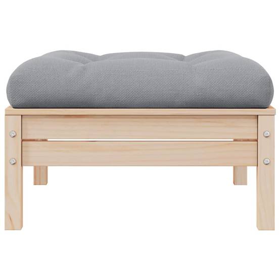 Canapé 2 places de jardin | Canapé D'extérieur | Sofa De Jardin et coussins gris Bois de pin solide Maison Chic - Image 4