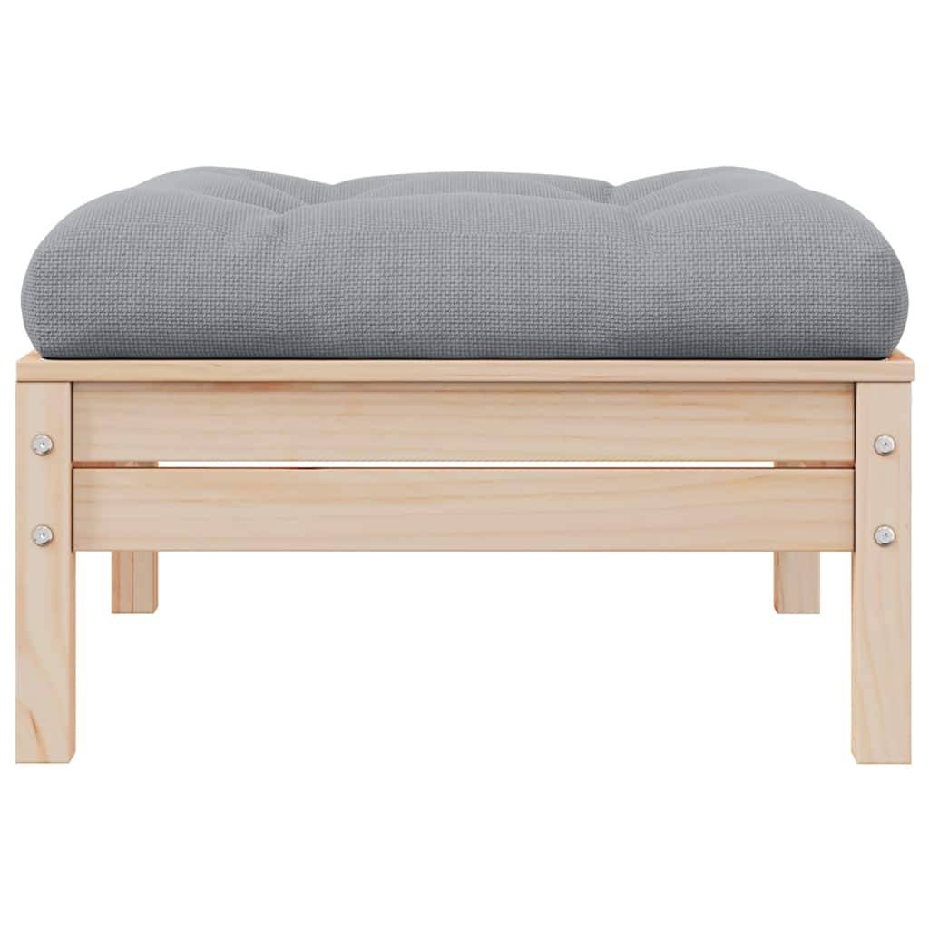 Canapé 2 places de jardin | Canapé D'extérieur | Sofa De Jardin et coussins gris Bois de pin solide Maison Chic - Image 4