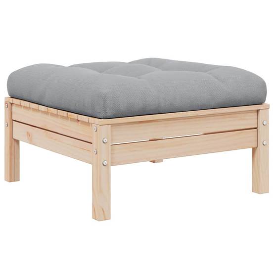 Canapé 2 places de jardin | Canapé D'extérieur | Sofa De Jardin et coussins gris Bois de pin solide Maison Chic - Image 3
