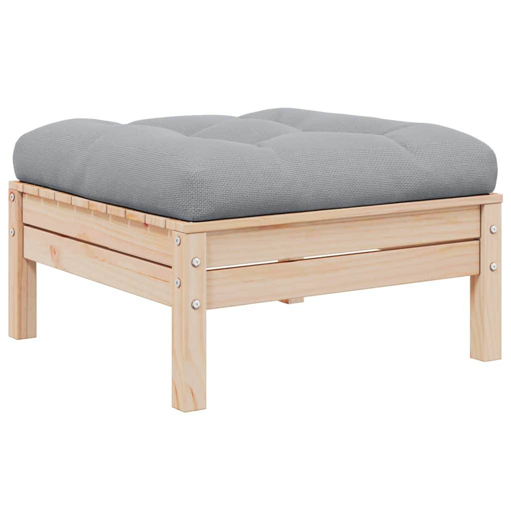 Canapé 2 places de jardin | Canapé D'extérieur | Sofa De Jardin et coussins gris Bois de pin solide Maison Chic - Image 3