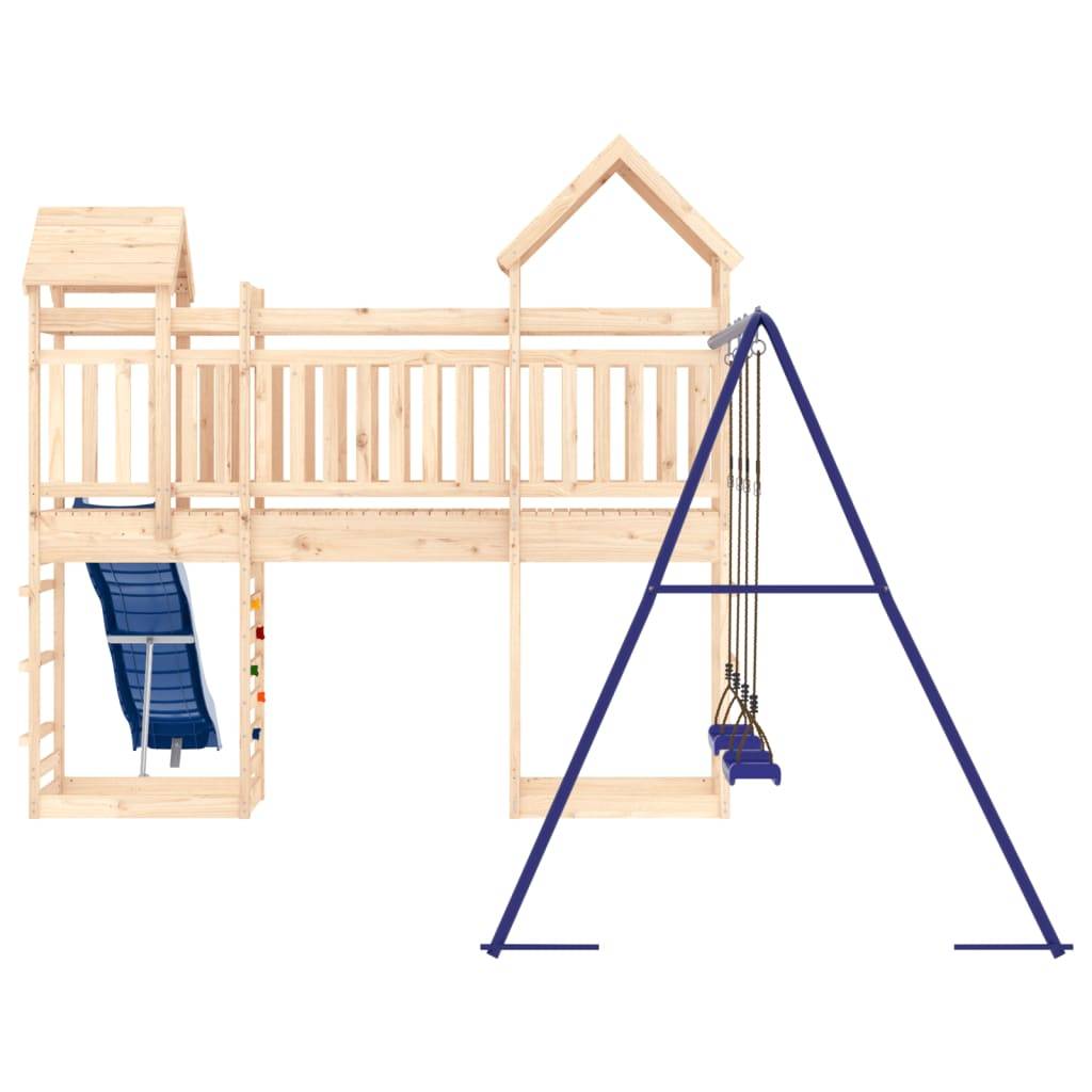Helloshop26 - Aire de jeux d'extérieur balançoires toboggan portiques robuste jeux jardin 492 x 360 x 264 cm bois de pin massif - Imagen 4