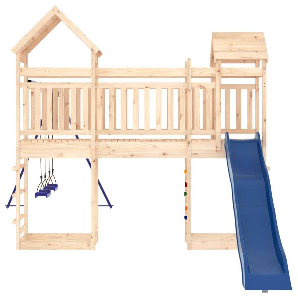 Helloshop26 - Aire de jeux d'extérieur balançoires toboggan portiques robuste jeux jardin 492 x 360 x 264 cm bois de pin massif - Imagen 5