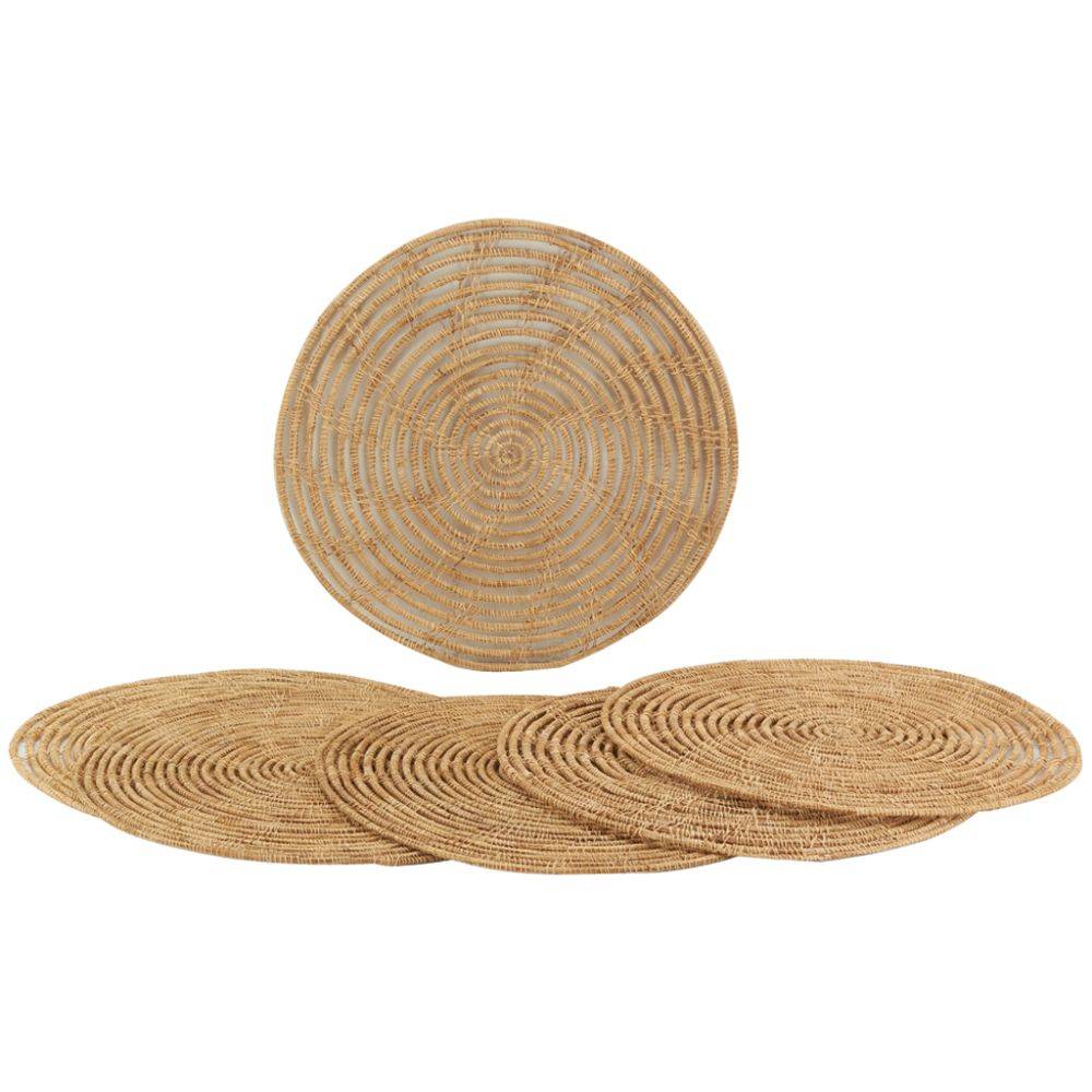 Aubry Gaspard - Sets de table ronds en palmier naturel (Lot de 6) - Imagen 3
