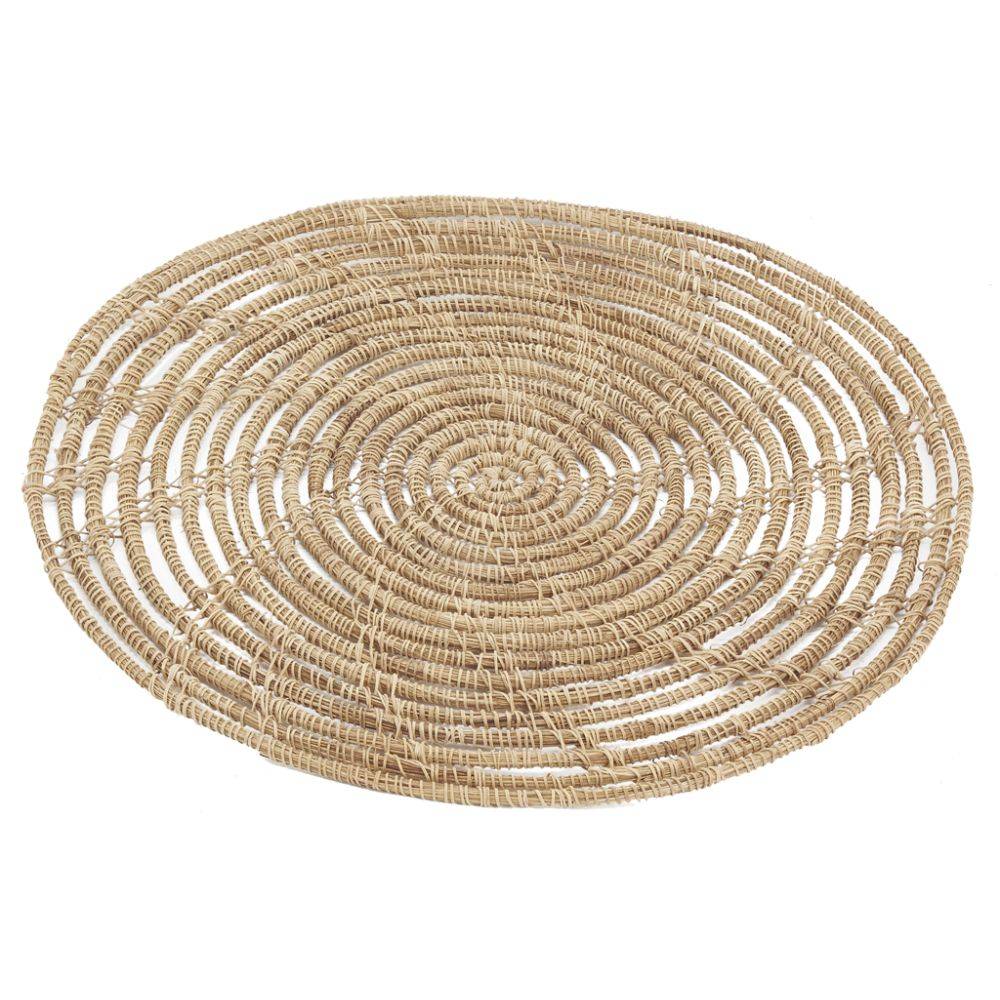 Aubry Gaspard - Sets de table ronds en palmier naturel (Lot de 6) - Imagen 4