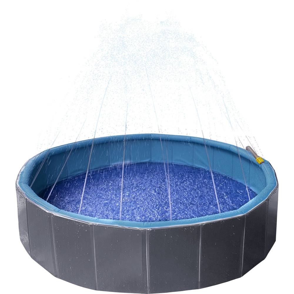Flamingo - Piscine avec jet d'eau ø 80 x 20 cm bleu et gris pour chien - Image 1