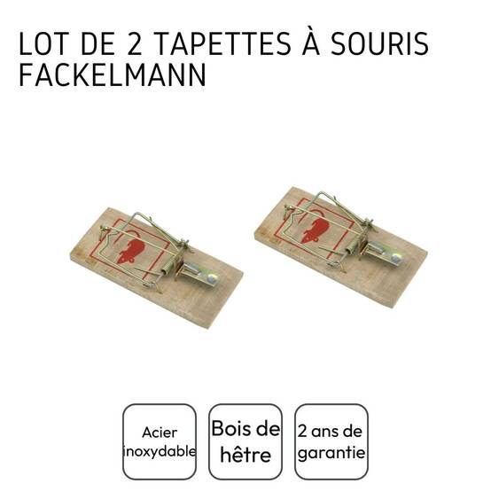 Lot de 2 pièges à souris en bois Fackelmann - Image 4