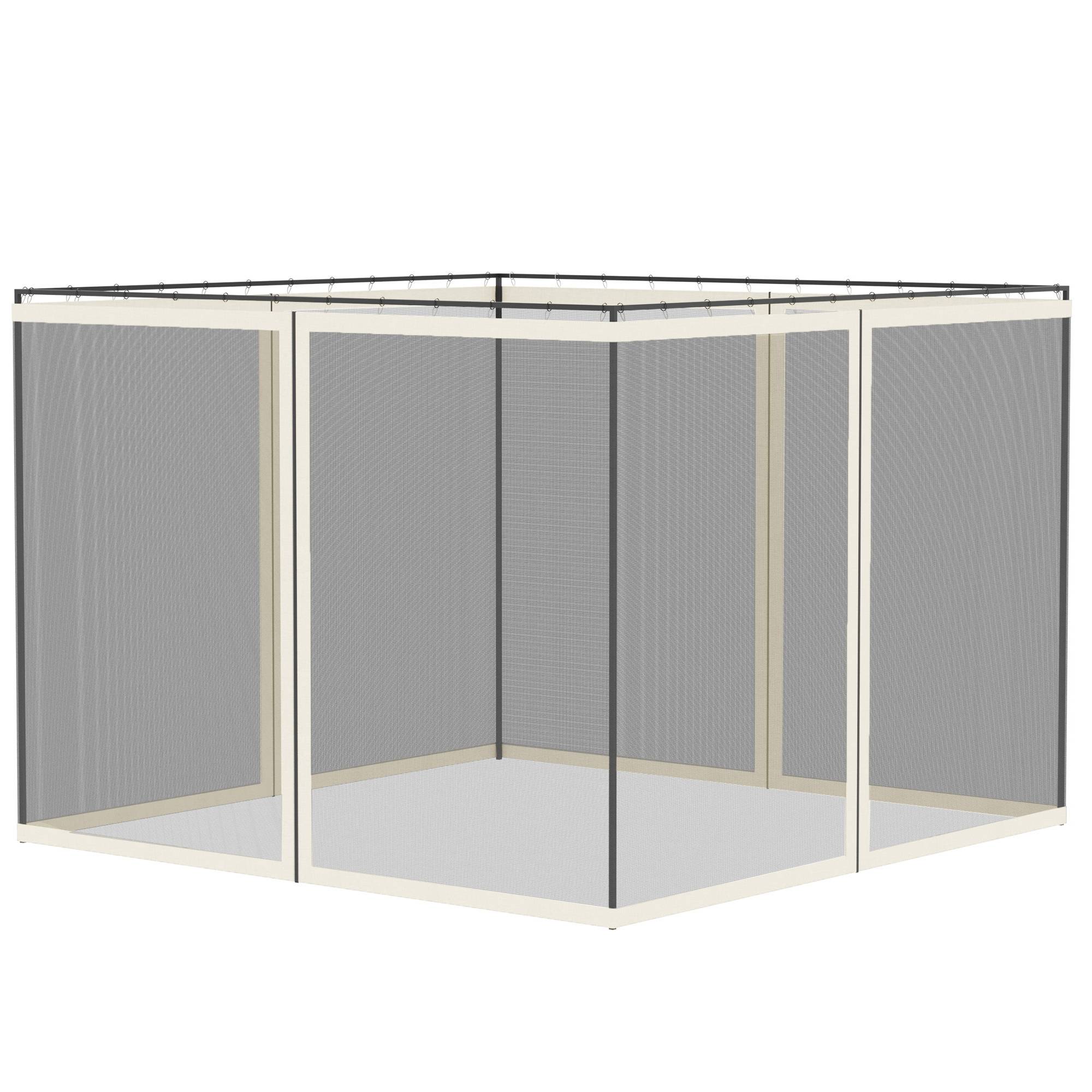 ComfortXL - Lot de 4 moustiquaires nylon pour tonnelle 3x3m protection anti-insectes zippée noir - ComfortXL Outdoor Living - Image 2