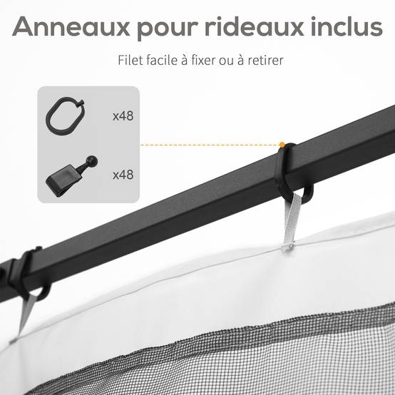 ComfortXL - Lot de 4 moustiquaires nylon pour tonnelle 3x3m protection anti-insectes zippée noir - ComfortXL Outdoor Living - Image 7
