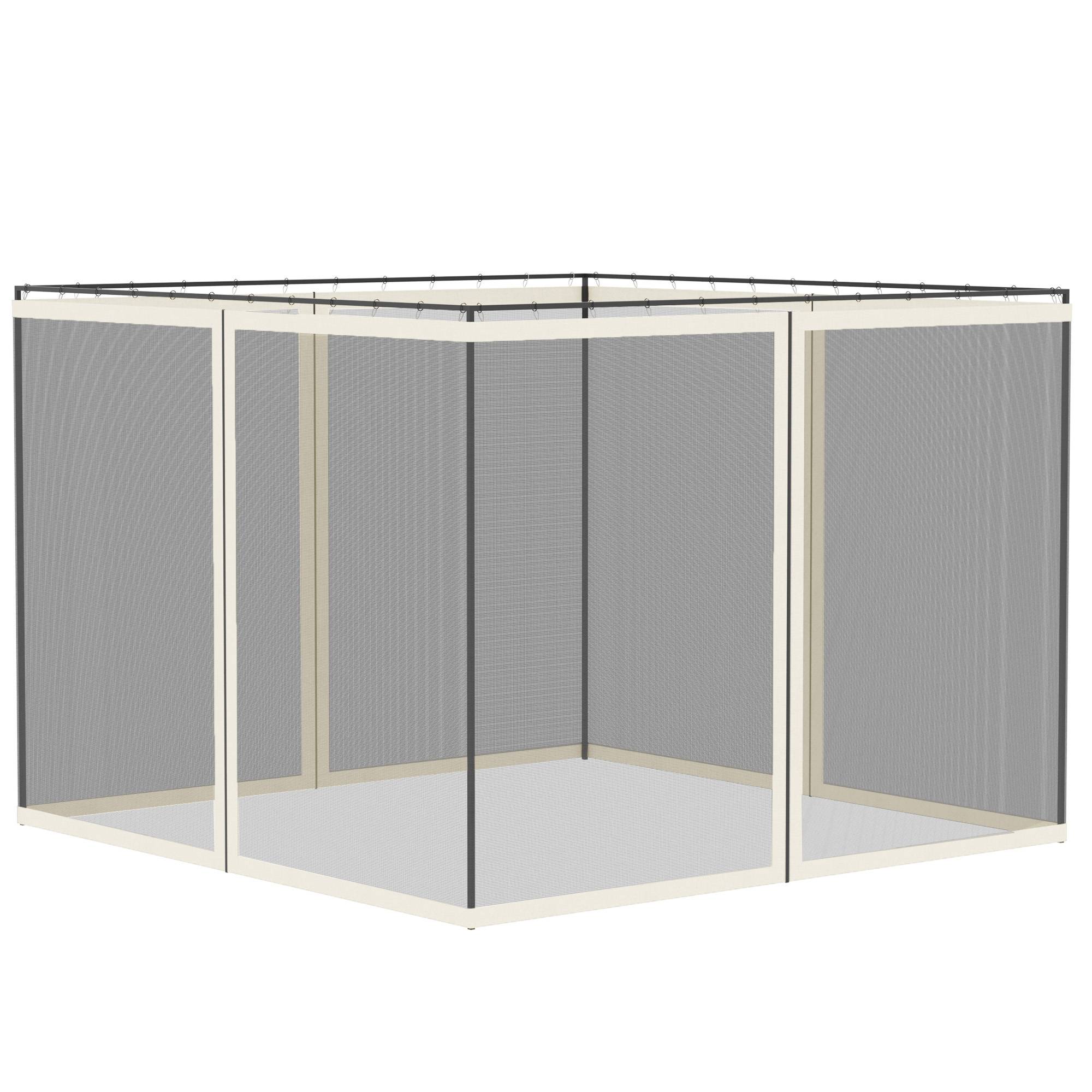 ComfortXL - Lot de 4 moustiquaires nylon pour tonnelle 3x3m protection anti-insectes zippée noir - ComfortXL Outdoor Living - Image 1
