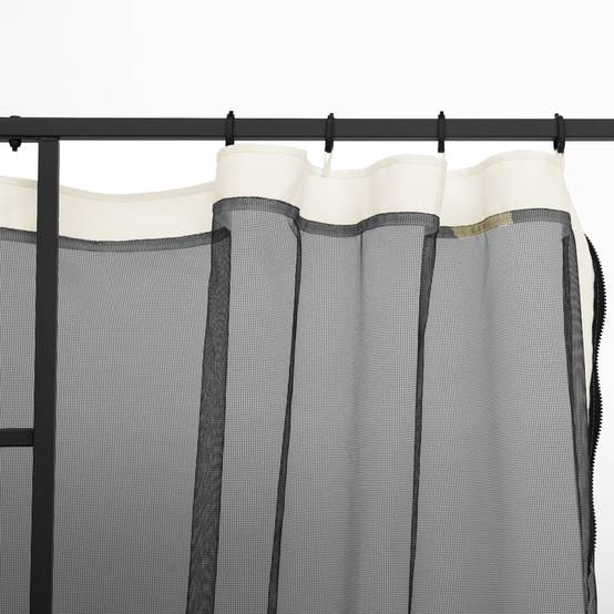 ComfortXL - Lot de 4 moustiquaires nylon pour tonnelle 3x3m protection anti-insectes zippée noir - ComfortXL Outdoor Living - Image 9