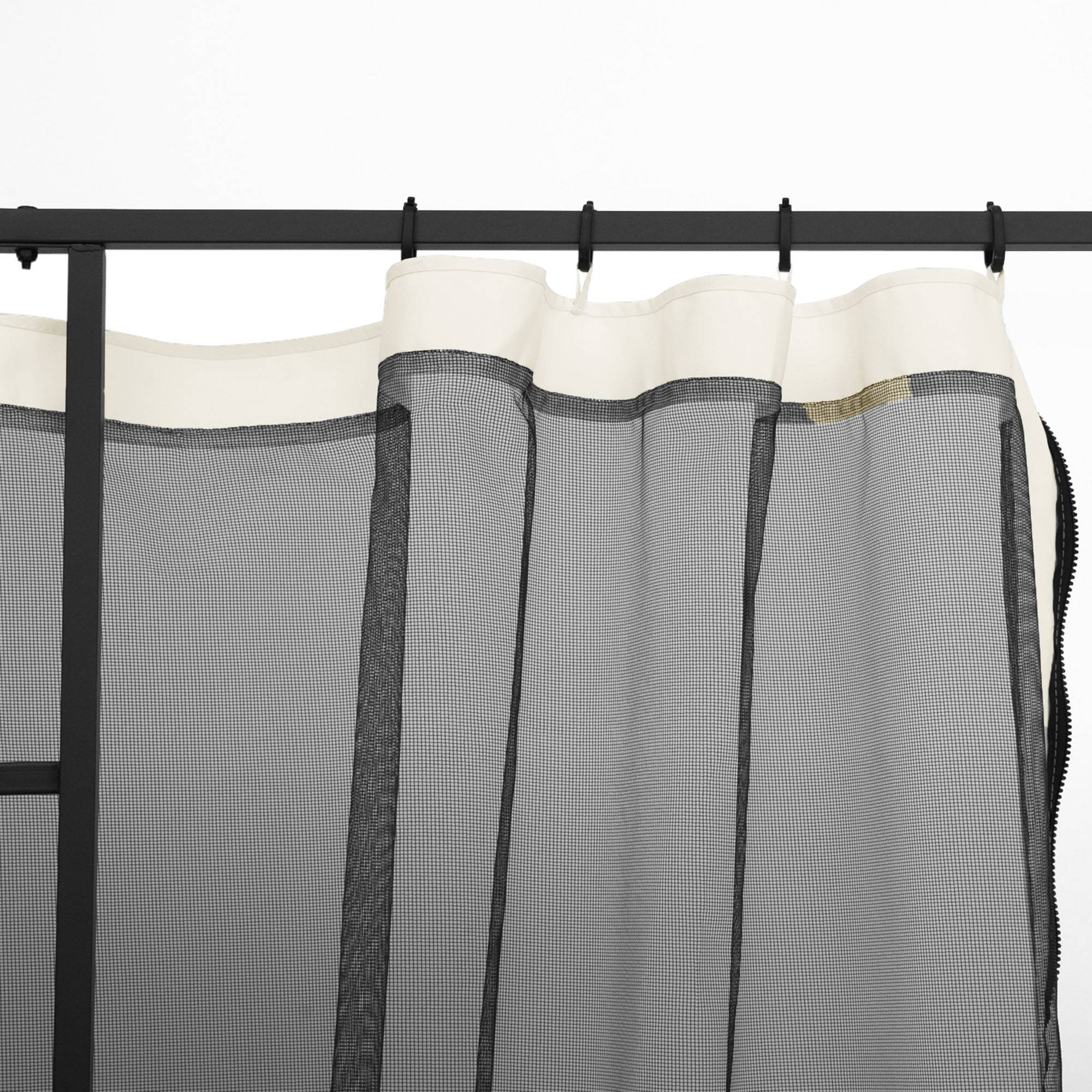 ComfortXL - Lot de 4 moustiquaires nylon pour tonnelle 3x3m protection anti-insectes zippée noir - ComfortXL Outdoor Living - Image 9